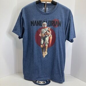 Star Wars Mens Blue‎ Heathered Licensed Mandalorian Tee T Shirt Size M